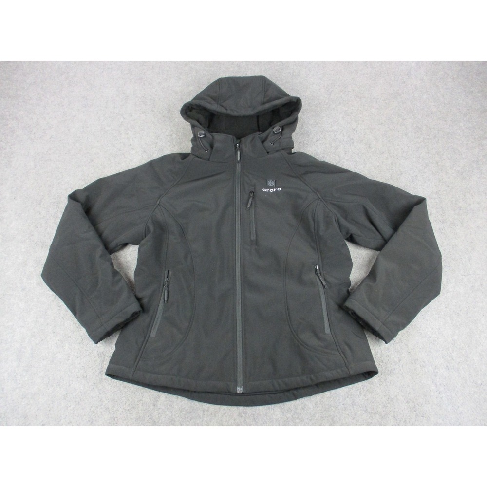 Ororo Jacket Womens Medium Black Softshell Hooded Full Zip Lined Coat Not Tested